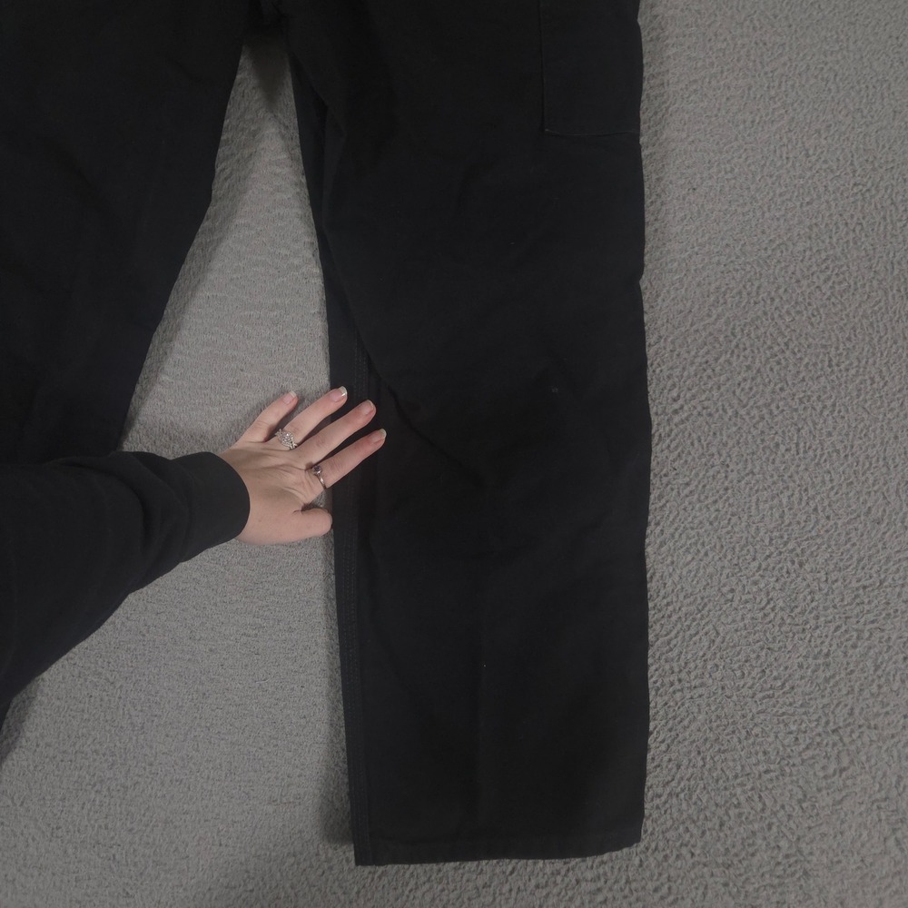 Carhartt Pants Mens 38x30 Black Loose Straight Washed Duck Double-Front Dungaree - Picture 14 of 15